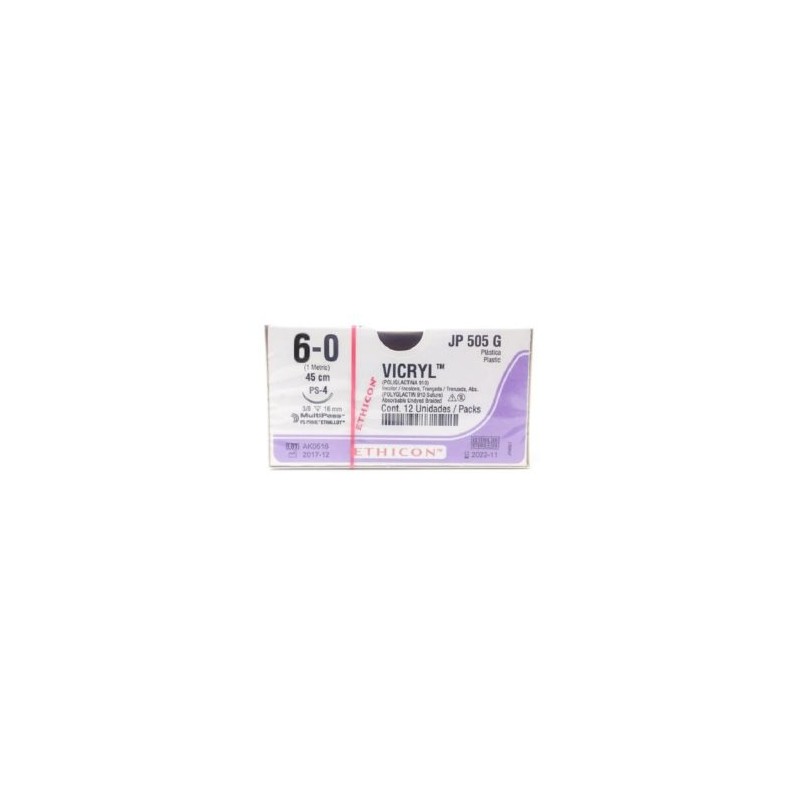 VICRYL INCOLORO 6/0 AG PS-4 C/12