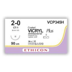 VICRYL PLUS 2-0 90CM CT-1 1/2 CIRCULO AHUSADA 36.4 MM.
