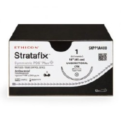 SUTURA STRATAFIX SYMMETRIC PDS PLUS 1, AG CTX AHUSADA 1/2 CIRC. DE 48 MM, HEBRA 45 CM, CAJA C/12