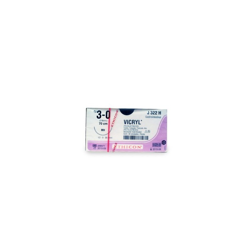 VICRYL 3/0 MH 1/2 CIRC AHUSADA C/36