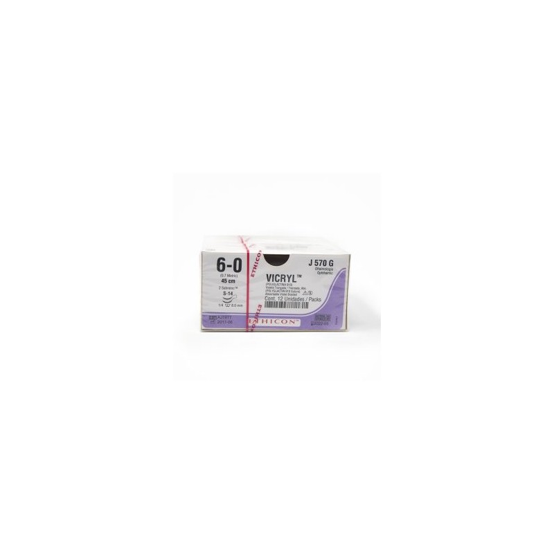 VICRYL 6/0 AG S-14 D/A 1/4 CIRC C/12