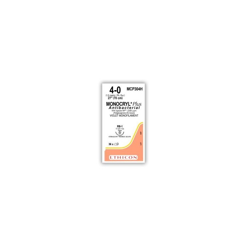 MONOCRYL PLUS 4/0 AG RB-1 ½ CIRC. C/36