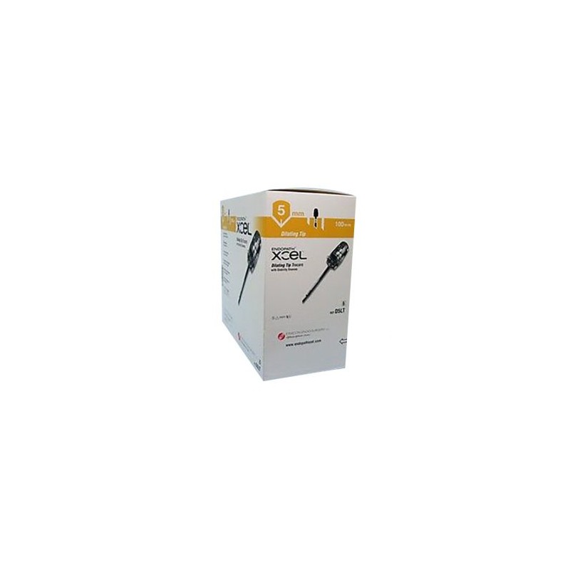 XCEL TROCAR CON NAVAJA CON CANULA CON ESTRIAS, 5MM DIAMETRO, 100MM LARGO C/6