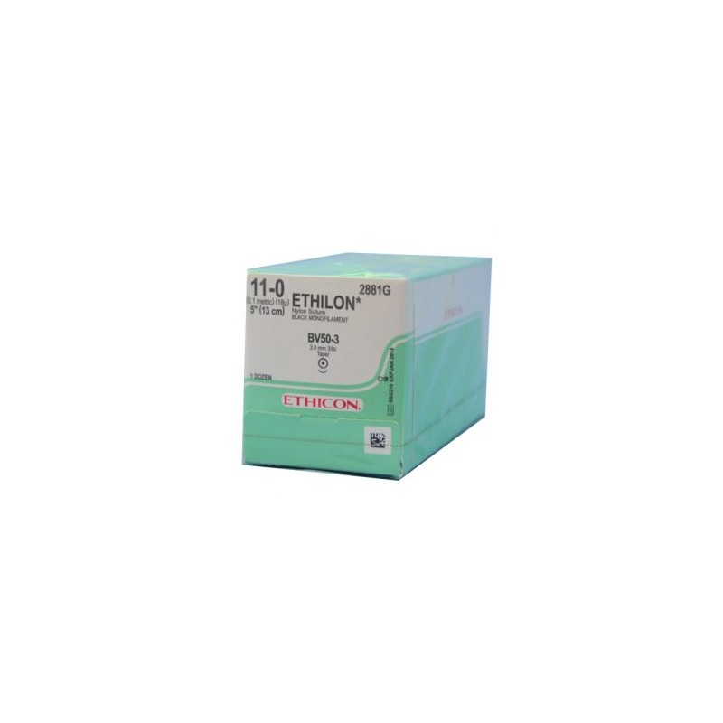 ETHILON 11/0 13CM AG BV-50-3 C/12