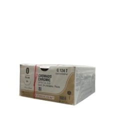 CATGUT CROMICO 1/0 AG SH AHUS C/24