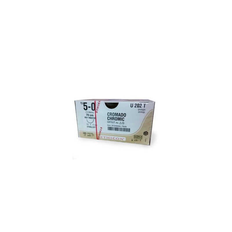 CATGUT CROMICO 5/0 AG RB-1 C/24